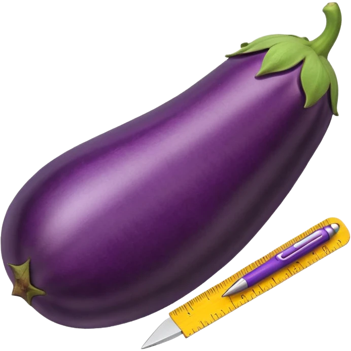 Eggplant with a ruler  emoji