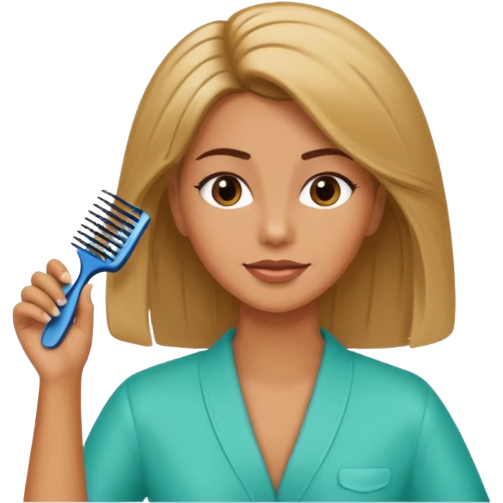 mujer peinandose en la peluqueria emoji