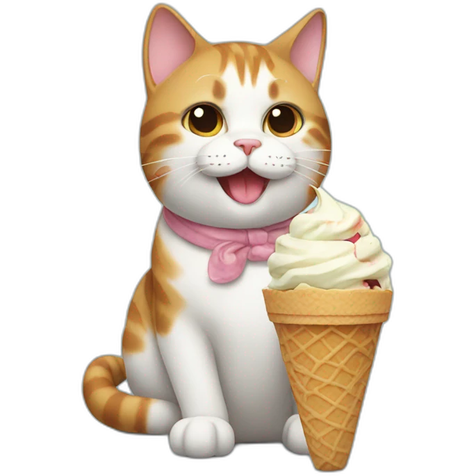 cat with ice-cream emoji