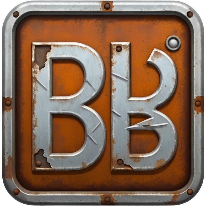 Create an ultra-realistic Rust icon that reads 'DUBS' based on the Rust video game. emoji