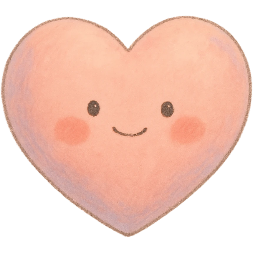 cute heart, ghibli style, no background emoji