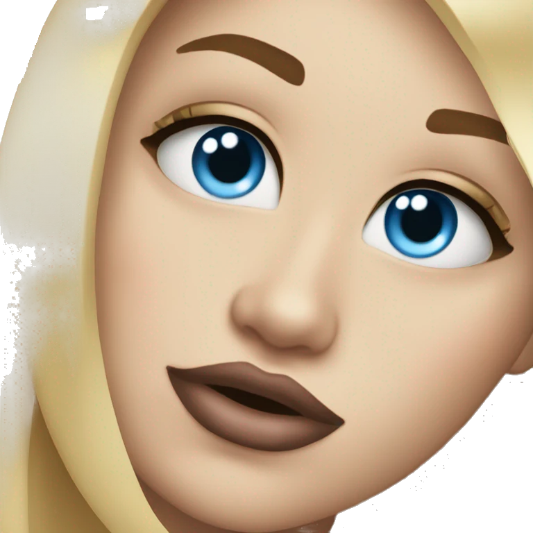 Blonde girl bleu eyes Beauty big lips emoji