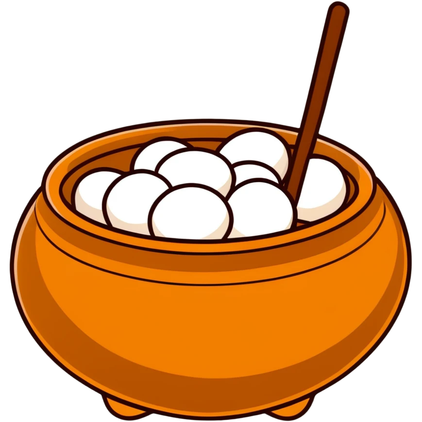 brown earthen matka pot filled with white rasgulla sweets emoji