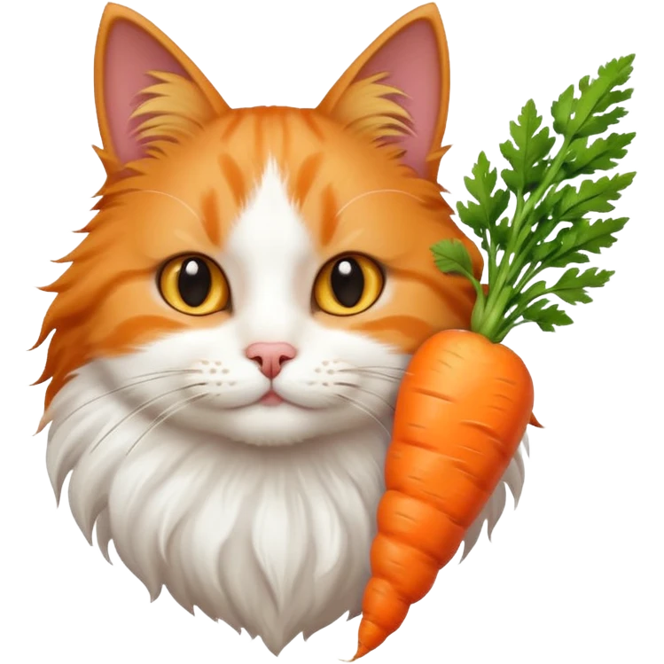 a carrot which is hold a cat emoji