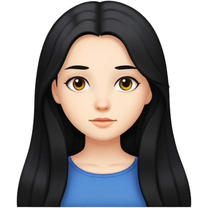 black long hair girl emoji