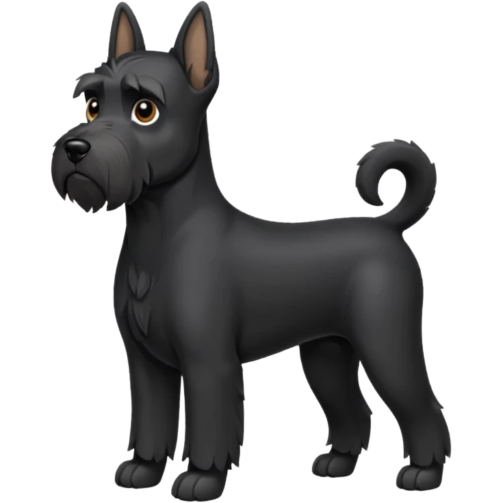 Black schnauzer with cropped ears emoji