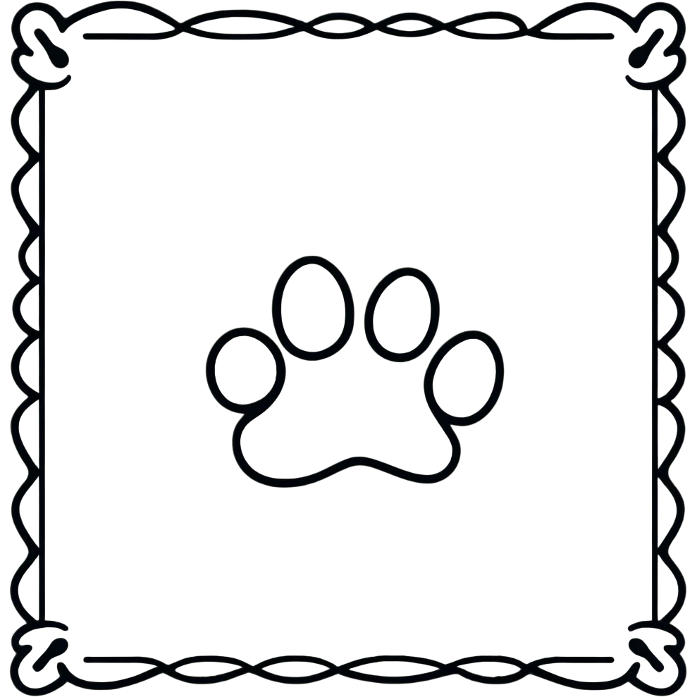 colorful puppy paw print with a border emoji