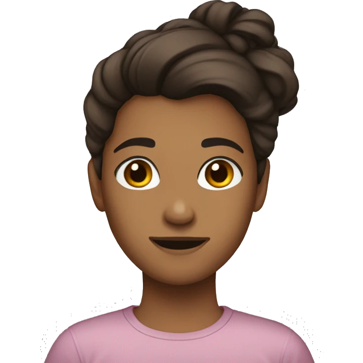 Make her hair dark brown fix her shirt  emoji