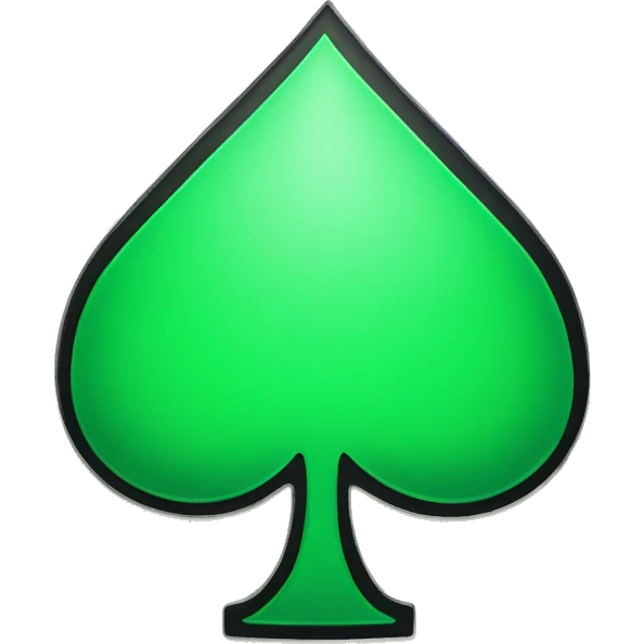ace of spade, the spade is colored green instead of black emoji