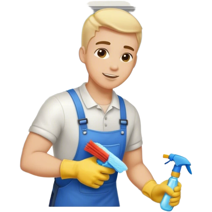 service guy cleaning windows emoji