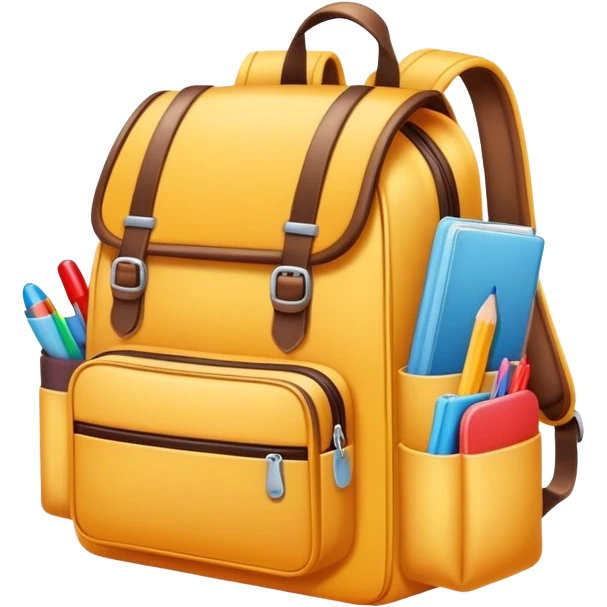 school bag open with neatly packed items inside, clear and inviting emoji