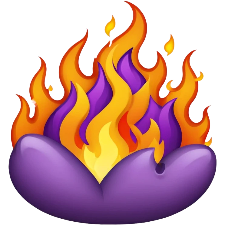 plain purple no orange color fire emoji