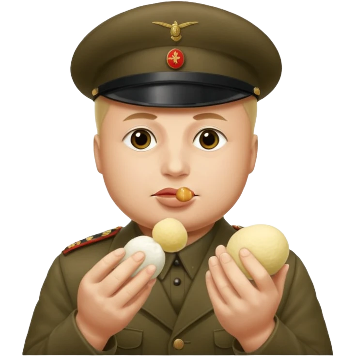 Mussolini ăn mochi emoji