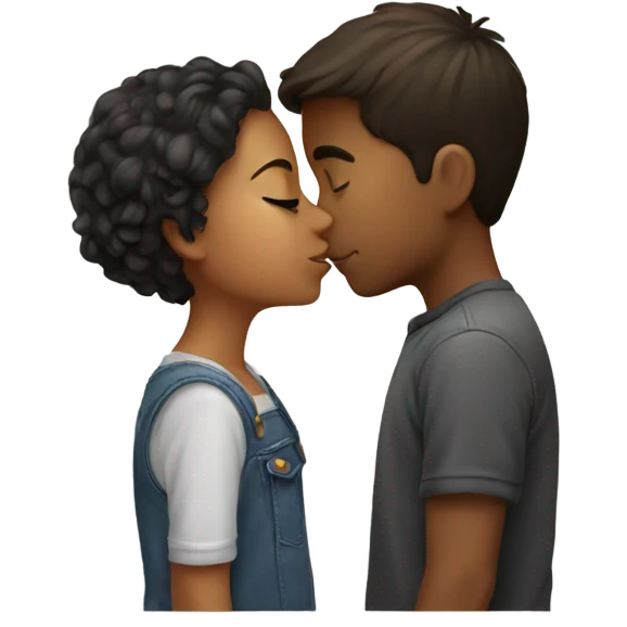 boy kissing girl emoji