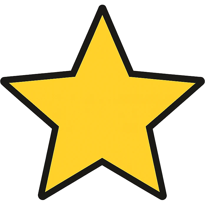 five-pointed star, outlined, modern flat style emoji