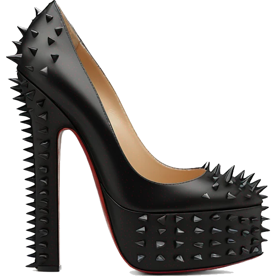 VALENTINO Tan-go PLATFORM PUMP black spikes emoji