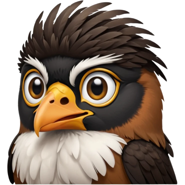 A crying common myna bird cute emoji emoji