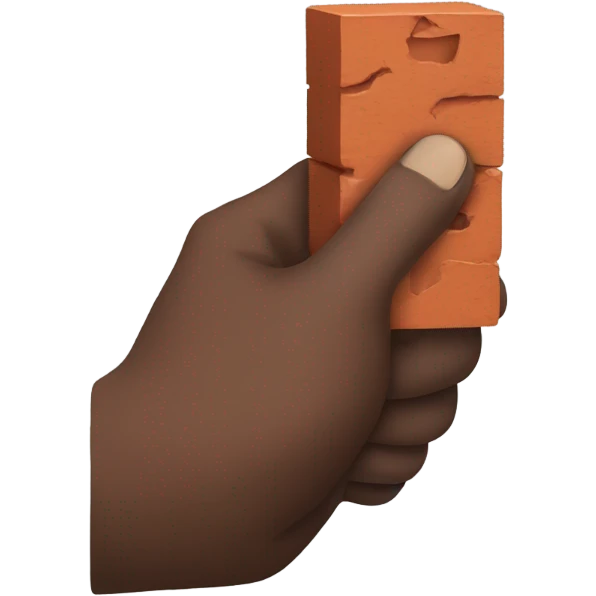 A single brick with a hand emoji