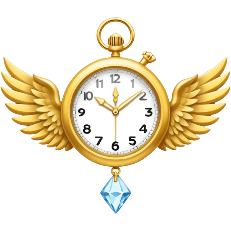 Emoji del signo Lúmiar: un reloj luminoso con alas, colores dorado y blanco, estilo minimalista, sensación de claridad, intuición y calma.”
 emoji