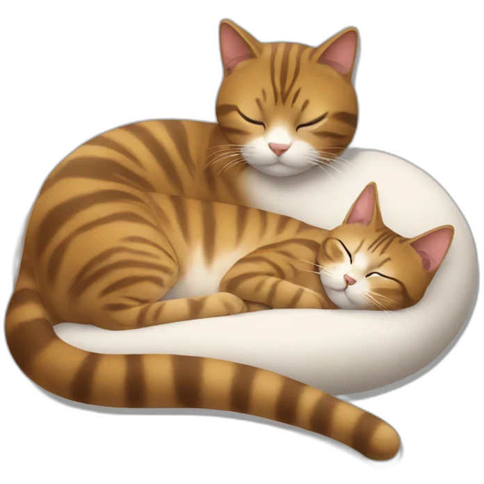 chat qui dort sur un autre chat emoji