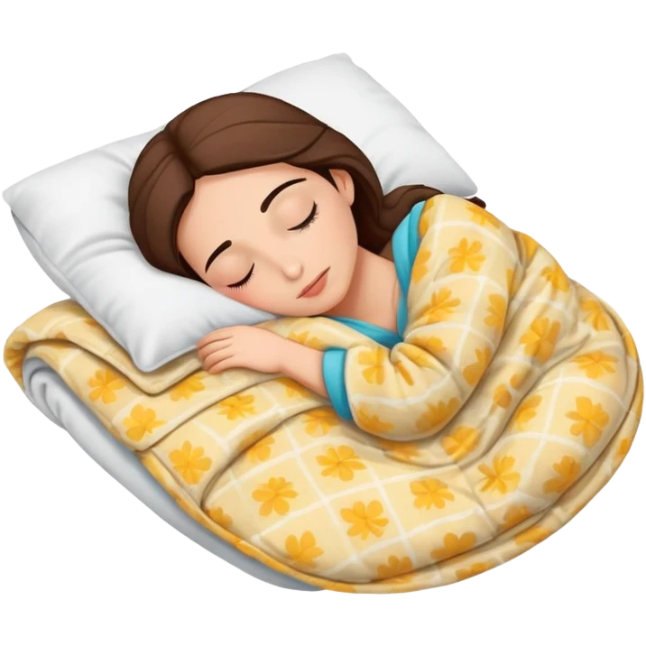 spanish female sleeping in a comforter emoji
