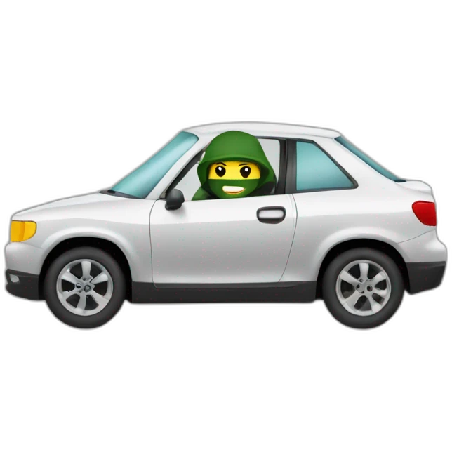 Ninja driving a car  emoji