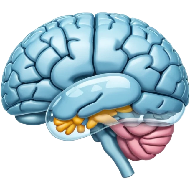 Little glass brain front view emoji