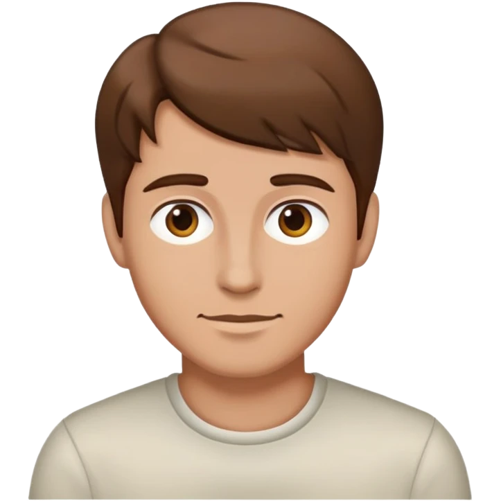 homem de cabelo castanho emoji