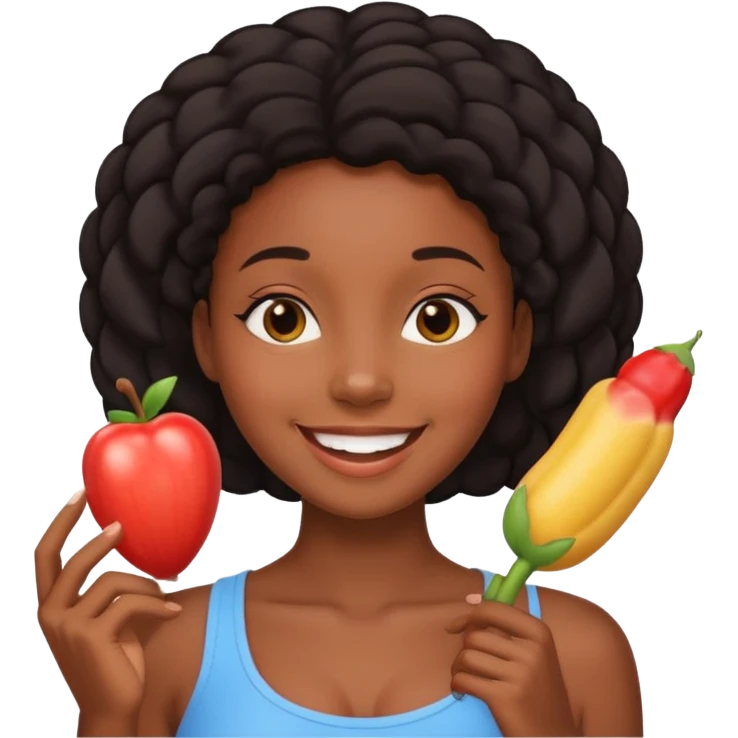 Black naked girl with penis emoji