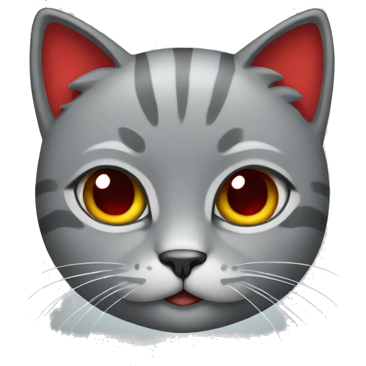 gray Cat with red bows emoji