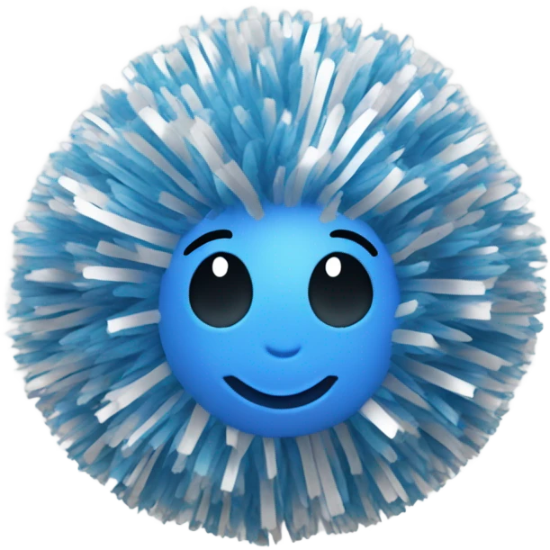 blue and silver pom pom for cheerleading emoji