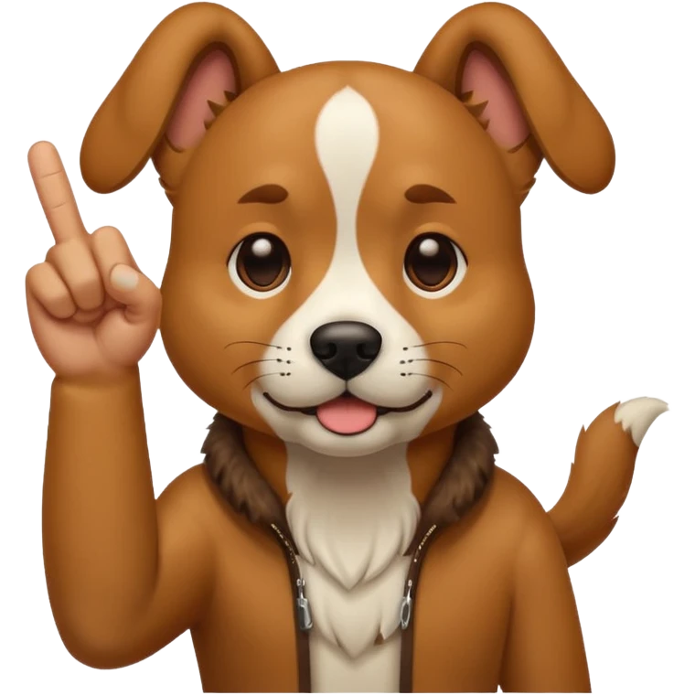dog sticking up middle finger  emoji