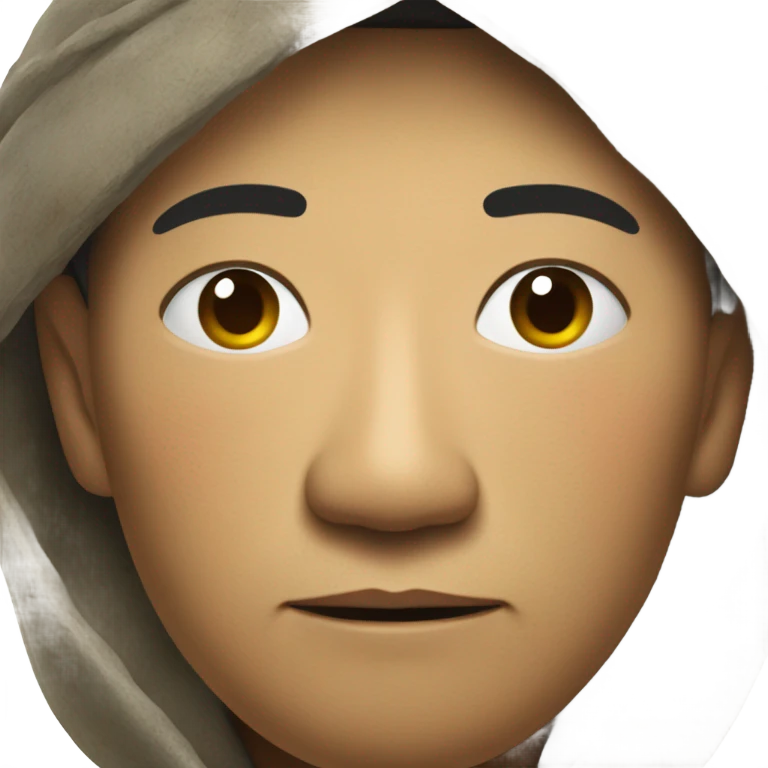 photorealistic sad Chinese peasant 1960s emoji
