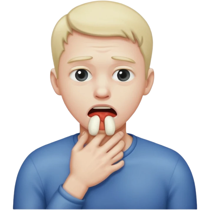 man choking himself  emoji