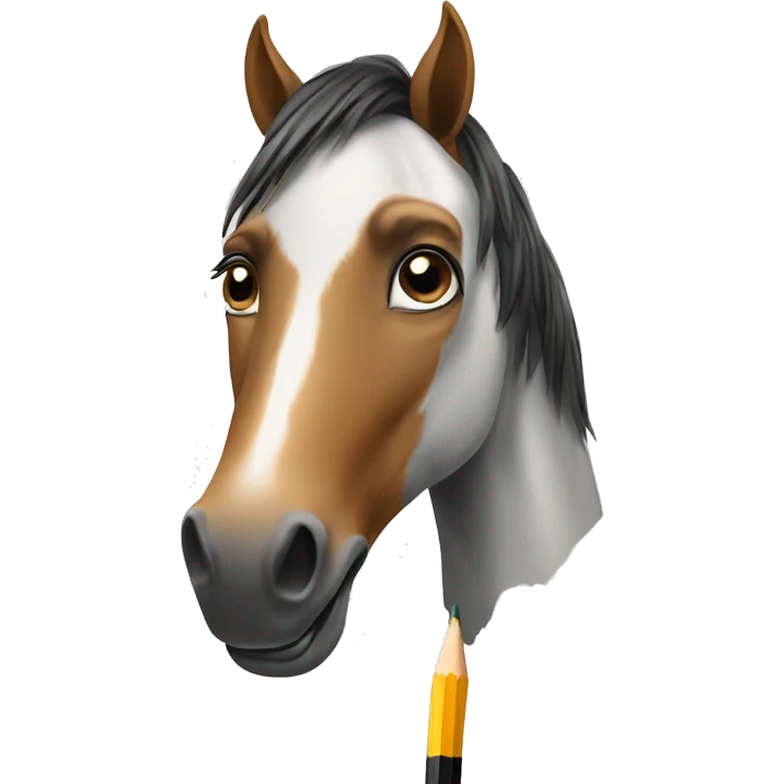 horse with pencil emoji
