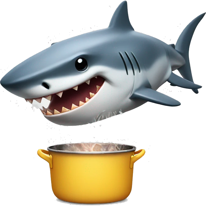 shark cooking emoji