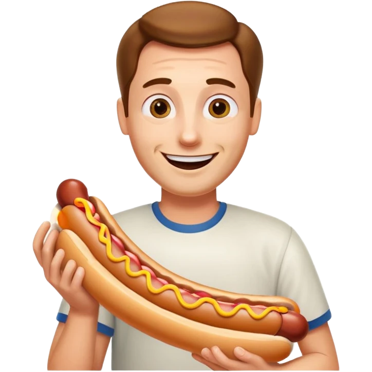 Guy with a lot of hotdogs emoji