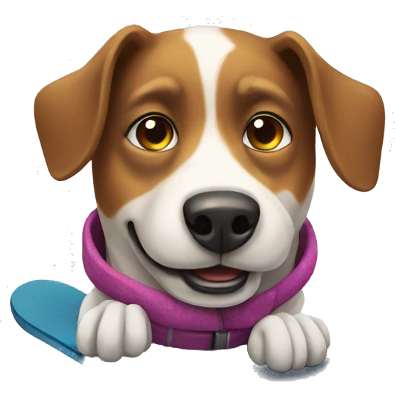 dog on snowboard emoji