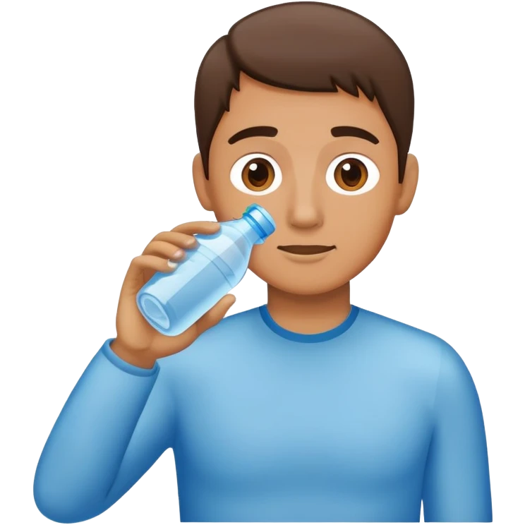 person drinking from water bottle emoji