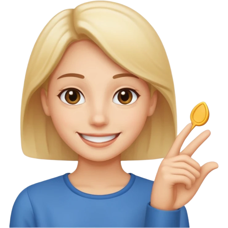 change the mouth to happy and giving a tip emoji