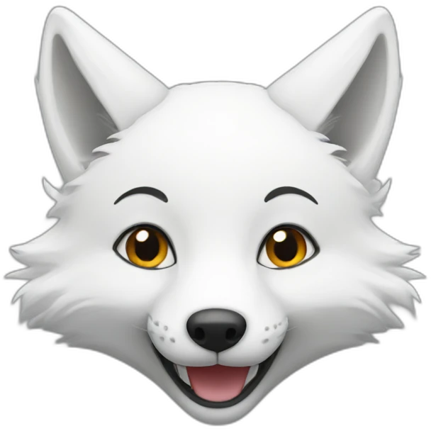 white fox smiling emoji