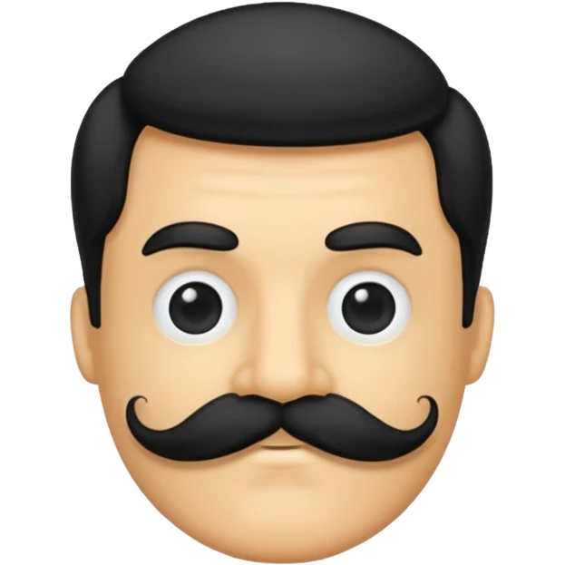 Sticker with a mustache emoji