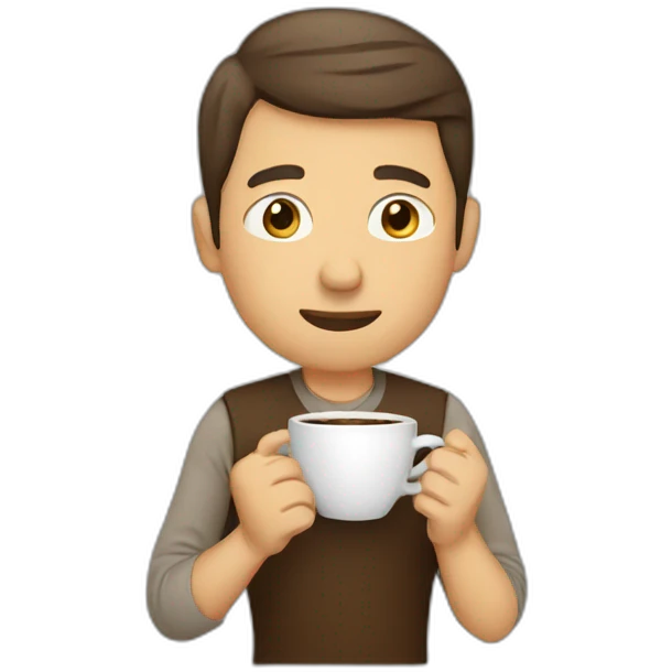 man drinking coffee emoji