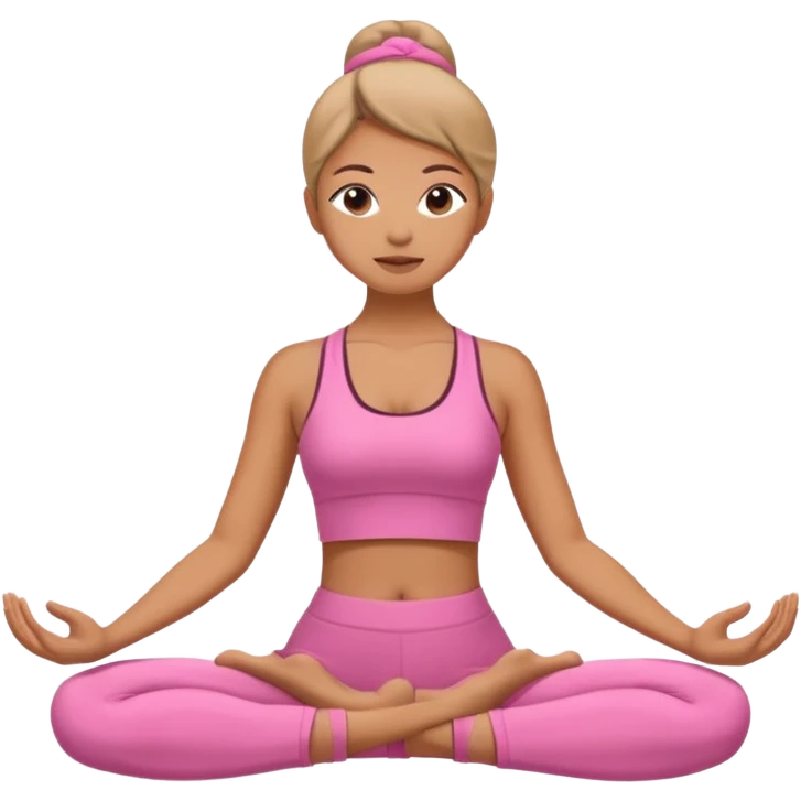 Mujer yoga rosa emoji