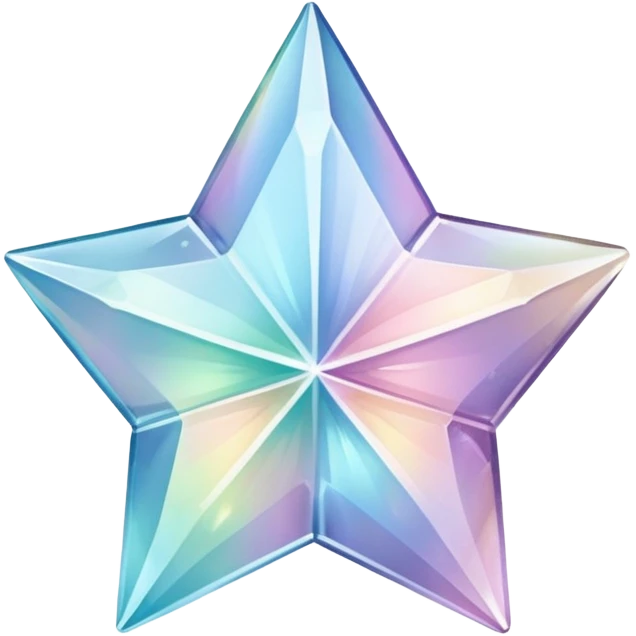 Pastel iridescent glass crystal estrella tornasolado emoji