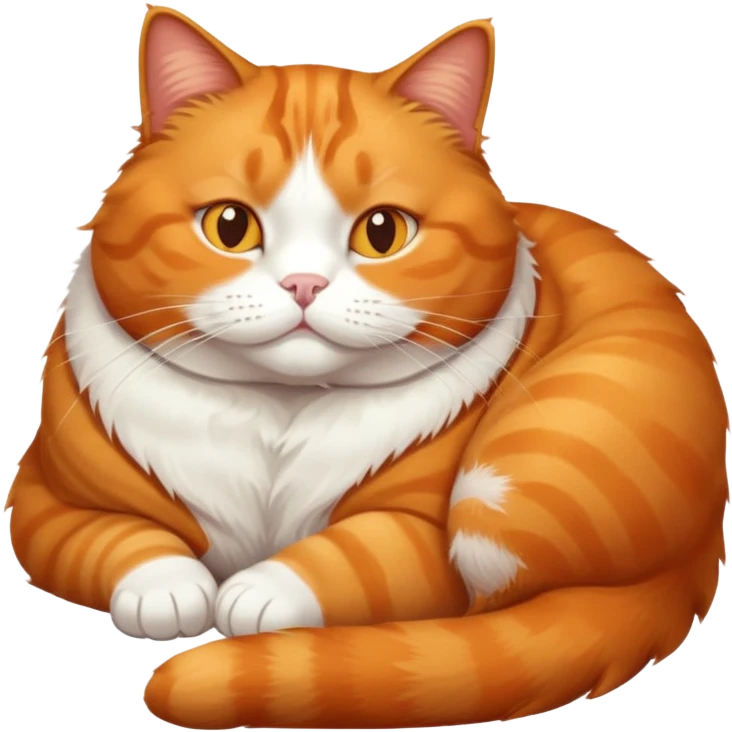 A fat old orange cat laying down emoji