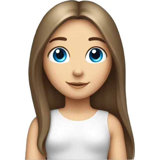 Caucasian brunette angel with long straight hair, dimples, big blue eyes, halo and wings emoji