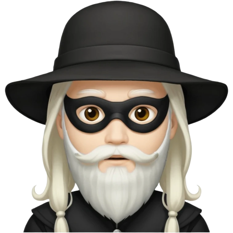 masked Boy with hat long white hair & bearded emoji