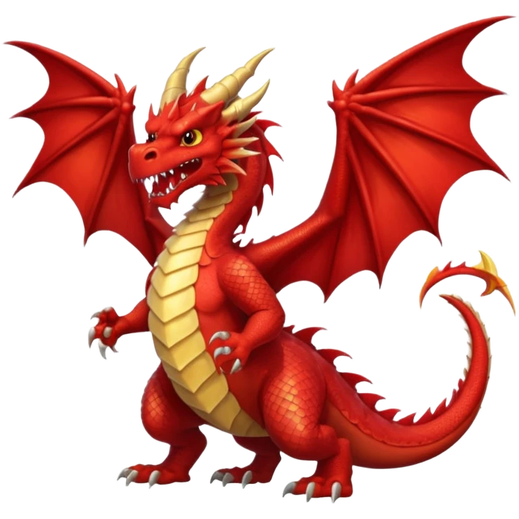 angry Dragon, full body emoji