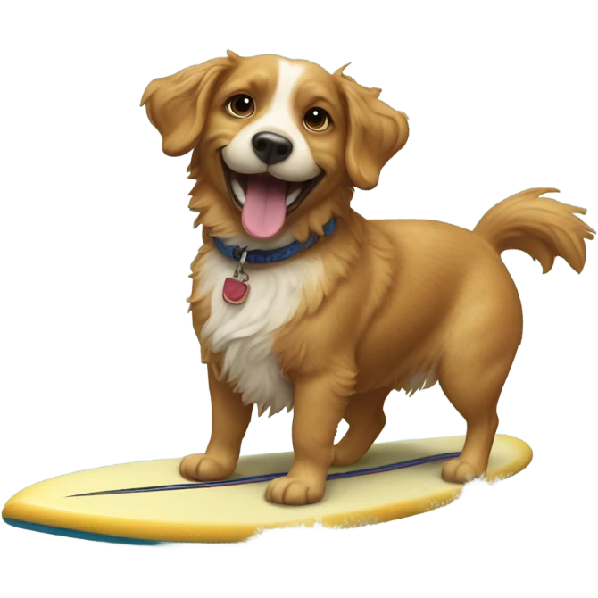 Dog on surfboard emoji